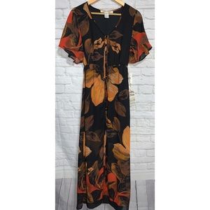 NWT Mimi Chica Black Hi-Lo Floral Dress Small